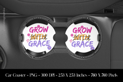 Grow With Grace Car Coaster Sublimation Design Product Image 1
