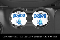 Rain Drops Car Coaster Sublimation Design Product Image 1