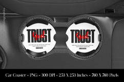 Trust God Car Coaster Sublimation Design Product Image 1