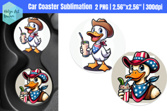 Patriotic duck | Car Coaster Sublimation Product Image 1