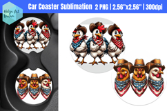Patriotic chicken | Car Coaster Sublimation Product Image 1