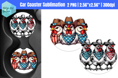 Patriotic chicken | Car Coaster Sublimation Product Image 1