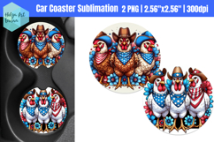 Patriotic chicken | Car Coaster Sublimation Product Image 1