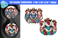 Patriotic chicken | Car Coaster Sublimation Product Image 1