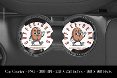 Cool Coffee Beans Car Coaster Sublimation Design Product Image 1