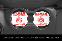 Ramen Tokyo Japan Car Coaster Sublimation Design Product Image 1
