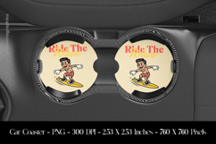 Ride The Wave Car Coaster Sublimation Design Product Image 1