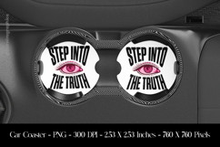 Step Into The Truth Car Coaster Sublimation Design Product Image 1