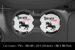 Ride With Courage Coaster Sublimation Design Product Image 1