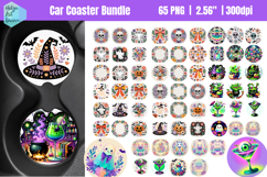 Halloween PNG | Car Coaster Sublimation BUNDLE Product Image 1