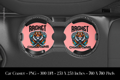 Racket Champions Tiger Car Coaster Sublimation Design Product Image 1