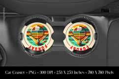 Funday Car Coaster Sublimation Design Product Image 1