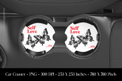 Selflove Butterflies Car Coaster Sublimation Design Product Image 1