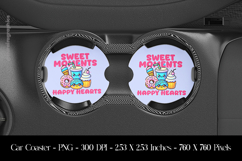 Sweet Moments Happy Hearts Car Coaster Sublimation Design Product Image 1