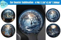 Christmas Deer | Car Coaster Sublimation Product Image 1