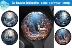 Christmas Deer | Car Coaster Sublimation Product Image 1