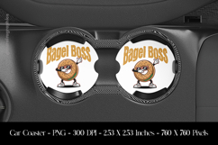 Bagel Boss Car Coaster Sublimation Design Product Image 1