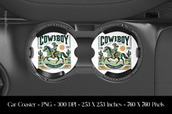 Cow Boy Car Coaster Sublimation Design Product Image 1