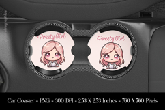 Preety Girl Car Coaster Sublimation Design Product Image 1