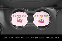 # Love You Car Coaster Sublimation Design Product Image 1