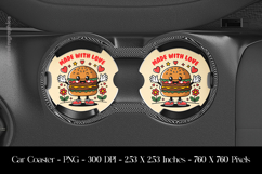 Made With Love Car Coaster Sublimation Design Product Image 1