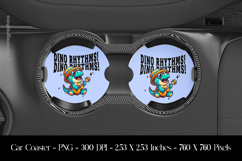 Dino Rhythms Dinosaurs Coaster Sublimation Design Product Image 1