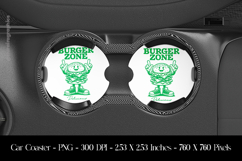 Burger Zone Car Coaster Sublimation Design Product Image 1