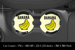 Banana Car Coaster Sublimation Design Product Image 1