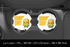 Cool Corny Car Coaster Sublimation Design Product Image 1