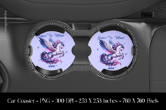 Believe in Magic Unicorn Car Coaster Sublimation Design Product Image 1
