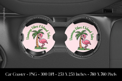 Flamingo Vibes and Island Tides Coaster Sublimation Design Product Image 1