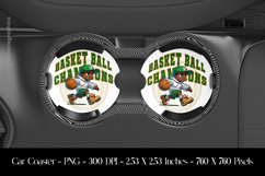 Basket Ball Champions Car Coaster Sublimation Design Product Image 1