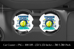 Tennis Club Car Coaster Sublimation Design Product Image 1