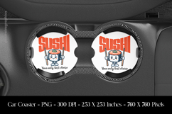 Sushi Car Coaster Sublimation Design Product Image 1