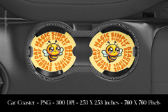 Cute Bee Car Coaster Sublimation Design Product Image 1