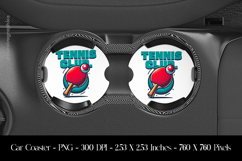 Tennis Club Car Coaster Sublimation Design Product Image 1