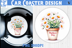 Car Coaster | Flowers in Pot | Happy Mother&#039;s day Product Image 1