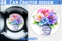 Car Coaster | Flowers in Pot | Happy Mother&#039;s day Product Image 1