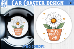 Car Coaster | Flowers in Pot | Happy Mother&#039;s day Product Image 1