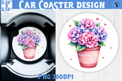 Car Coaster | Flowers in Pot | Happy Mother&#039;s day Product Image 1