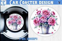 Car Coaster | Flowers in Pot | Happy Mother&#039;s day Product Image 1