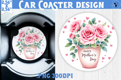 Car Coaster | Flowers in Pot | Happy Mother&#039;s day Product Image 1