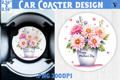 Car Coaster | Flowers in Pot | Happy Mother&#039;s day Product Image 1