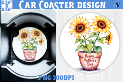 Car Coaster | Flowers in Pot | Happy Mother&#039;s day Product Image 1