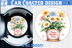 Car Coaster | Flowers in Pot | Happy Mother&#039;s day Product Image 1