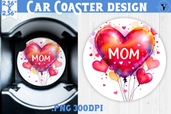 Mothers day Car Coaster | Heart Balloon Product Image 1