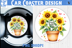 Car Coaster | Flowers in Pot | Happy Mother&#039;s day Product Image 1