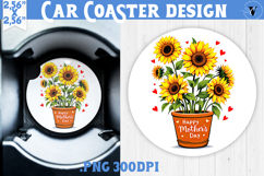 Car Coaster | Flowers in Pot | Happy Mother&#039;s day Product Image 1