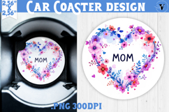 Mothers day Car Coaster | Flower Heart Product Image 1