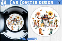 Car Coaster | Mothers Day | Cowhide Mama Product Image 1